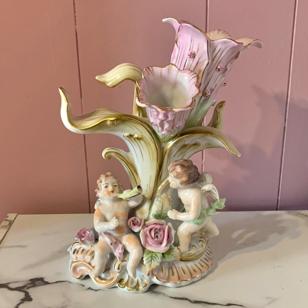 Vintage Cherub Vase